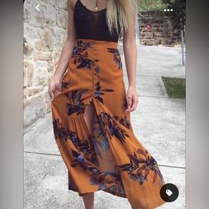 Button down high low skirt